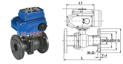 電動鑄鋼球閥結構圖